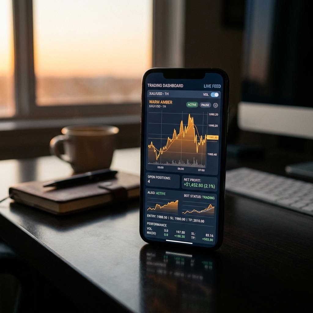 Vong Nganthinh trading dashboard active on a mobile device